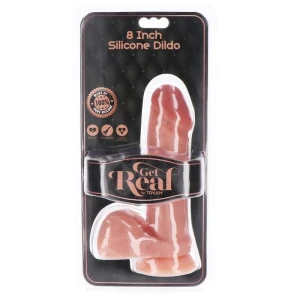 GET REAL - СИЛИКОНОВЫЙ ФАЛЛОИМИТАТОР 20,5 СМ С ЯИЧКАМИ КОЖА